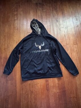 Realtree Black Hoodie with Camo Hood Trim